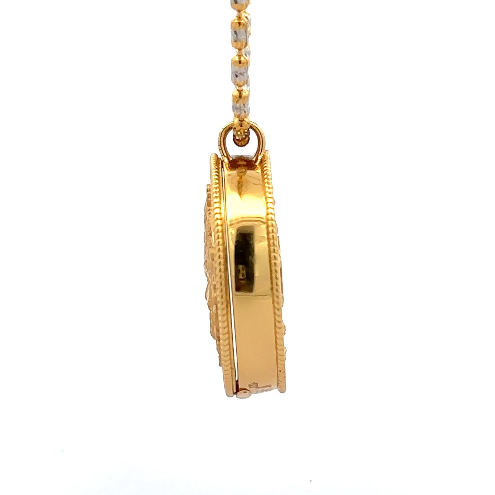 Henrrison 999.9 Fine Gold Yellow Dzambhala Filigree Pendant | Handcrafted 24K Gold Wealth Buddha Amulet