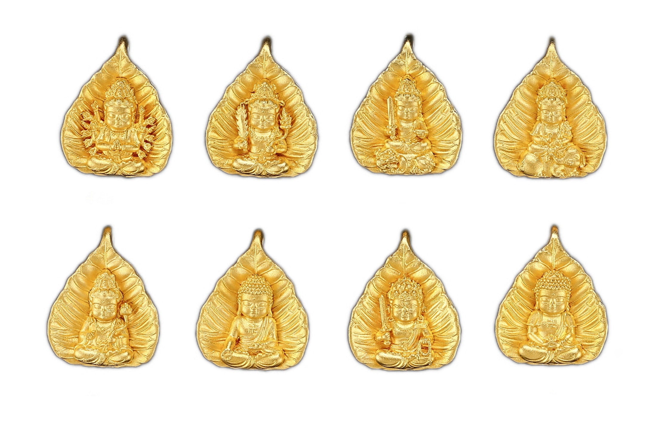 Devotional Pendant · Bodhi Leaf · Eight Baby Guardian Deities · Acala · Rooster Zodiac · Silver, Gilt · Henrrison · LCP 1756
