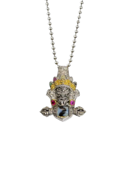 Devotional Pendant · YZaqi Ram Dzi Bead · Silver, Gilt · Henrrison · LCP 1725